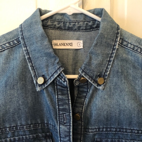 Blank NYC Button Down Denim Top - Picture 4 of 6